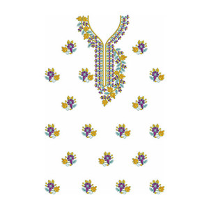 Nigerian Dress Flat With Cording Dress Embroidery Design 24676