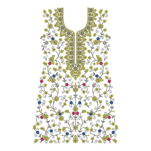 Ukraine Flat With Cording Dress Embroidery Design 24669