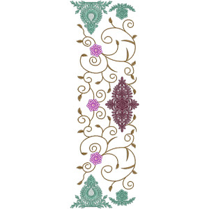 10846 Dupatta Embroidery Design