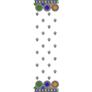 Colorful Scarf Embroidery Design 12458