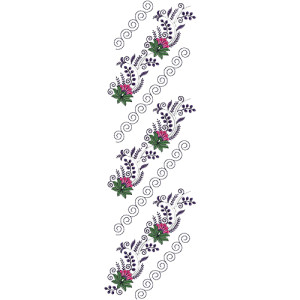 Dupatta Embroidery Design 13607