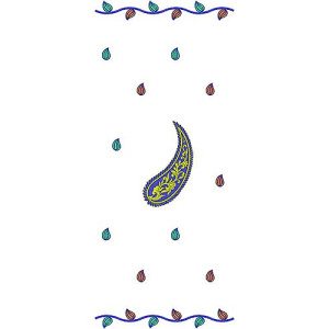 Black Fabric Sequins Scarves Embroidery Design