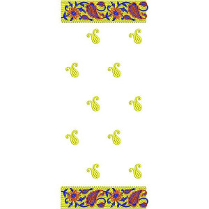 Vibrant Color Designer Scarf Dupatta Embroidery Design