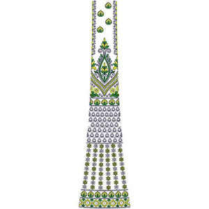 Pashtun Womens Dress Cording Embroidery Design 16881