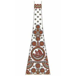 Wedding Gown Heavy Kali Embroidery Design 21639