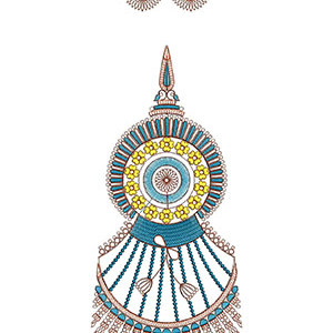 Latest Ethnic Kali Embroidery Design 24541