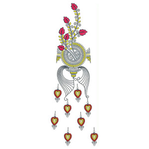 Betel Leaves Replete Kali Embroidery Design 24542