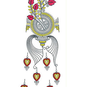 Betel Leaves Replete Kali Embroidery Design 24542