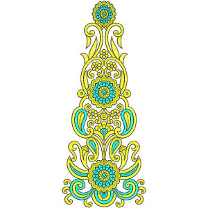 Fuchsia Design Paisley | Green Floral Embroidery Design