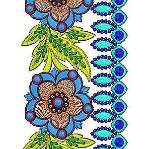 Beautiful Flower Embroidery Lace Border Design