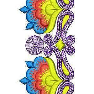 Embroidery Colorful Lace Design