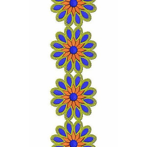Floral CutWork Lace Border Embroidery Design