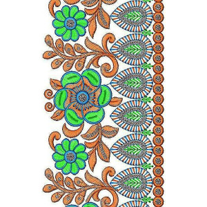 Sequins Lace Border Embroidery Design 1453