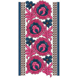 Boho Gypsy Lace Border Embroidery Design 15155