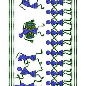 Warli Embroidery Lace Design 16025