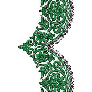 Green Georgette Lace Design 16227