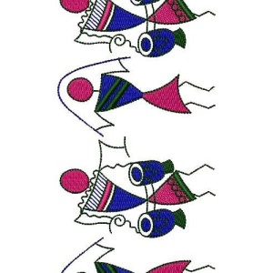 Fusion Madhubani Dress Embroidery Design 16920