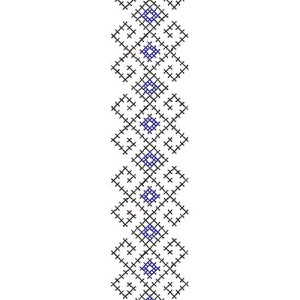 Violets Border Cross Stitch Embroidery Design 17084