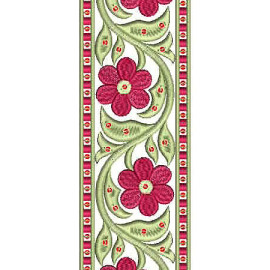 Elegant Floral Vine Border Embroidery Design for Saree & Dress Hem