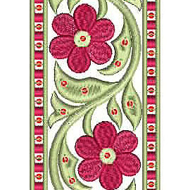 Elegant Floral Vine Border Embroidery Design for Saree & Dress Hem