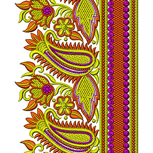 Cooktail Dress Border Embroidery Design