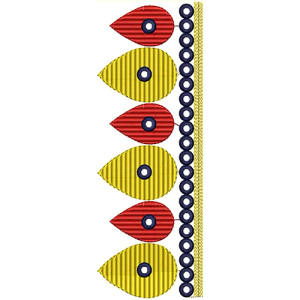 Vibrant Tear Drop Border Embroidery Design - Decorative Machine Pattern