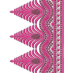 Palm Island Bridal Look Sequins Lace Border Brocade Design