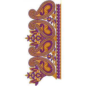 Paisley Motif Border Embroidery Design 18813
