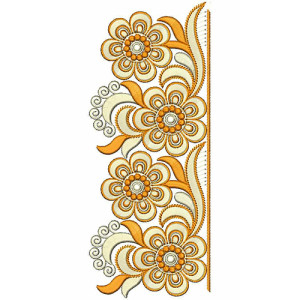 Flowers Floral Lace Embroidery Design 19882