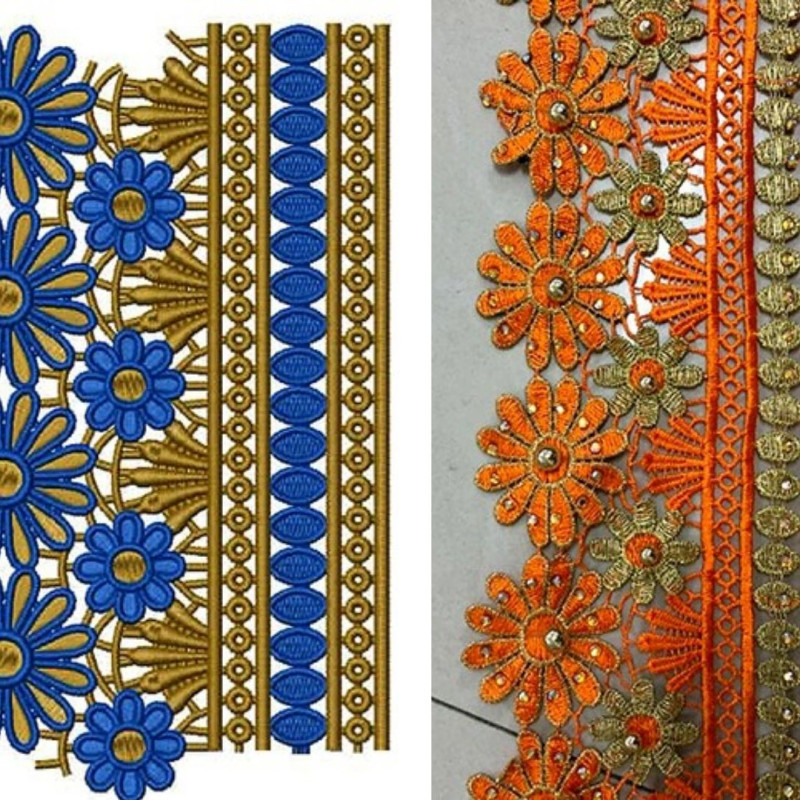 2022 Abaya Freestanding Embroidery Design 21124