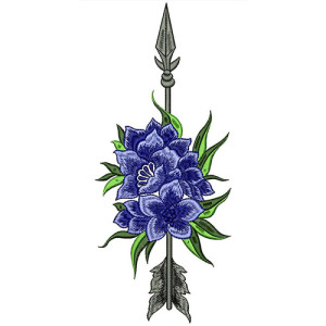 Arrow And Flower Lace Embroidery Design 21601