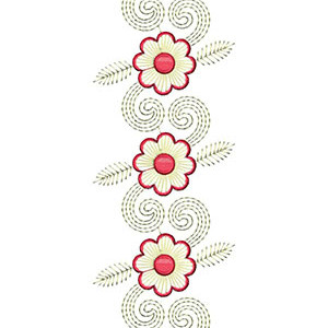 Folk Style Floral Decorative Lace Design 21995