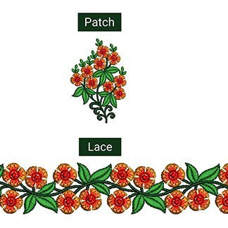 Embroidery Lace With Red Flowers