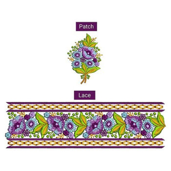 Seamless Indian Mughal Flower Lace Embroidery