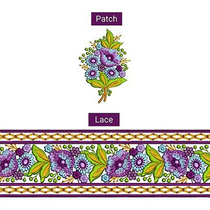 Seamless Indian Mughal Flower Lace Embroidery