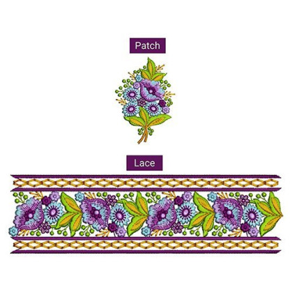 Seamless Indian Mughal Flower Lace Embroidery