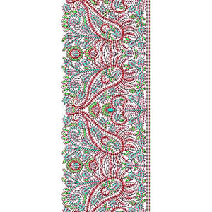 Kashmiri Stitch Shawl Lace Embroidery Design 22616