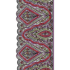 Kashmiri Shawl Lace Embroidery Design 22618