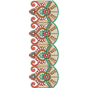 Russian Ethnic Hohloma Style Lace Embroidery Design 22787