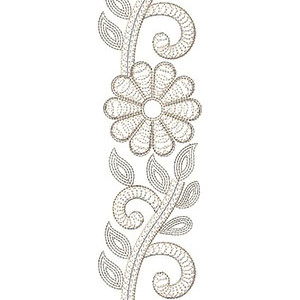 Big Flower Cording Lace Border Design 23697