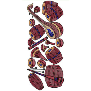 Beautiful Instrument Lace Border Embroidery Design 23769