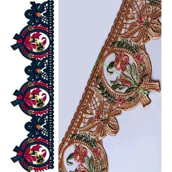 Ethereal Design In Lace Border Embroidery 24299