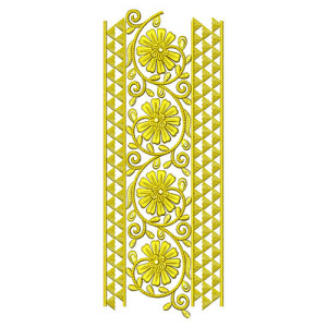 Flower Vine Design In Lace Embroidery 24366