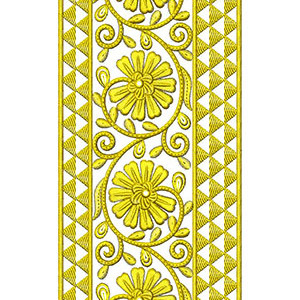 Flower Vine Design In Lace Embroidery 24366