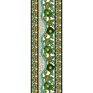 Green Trailing Plant Lace Embroidery Design 24556