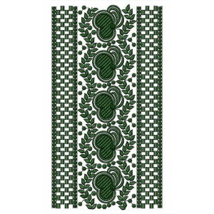 Green Vine With Brick Mosaic Lace Embroidery Design 24557