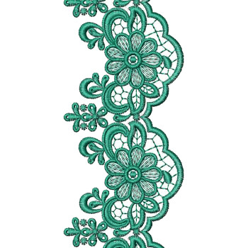 Scarf Cut Work Lace Embroidery Design 25020