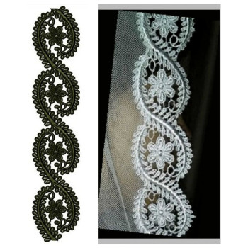 Exquisite Ivory Lace Embroidery Design DST 25617