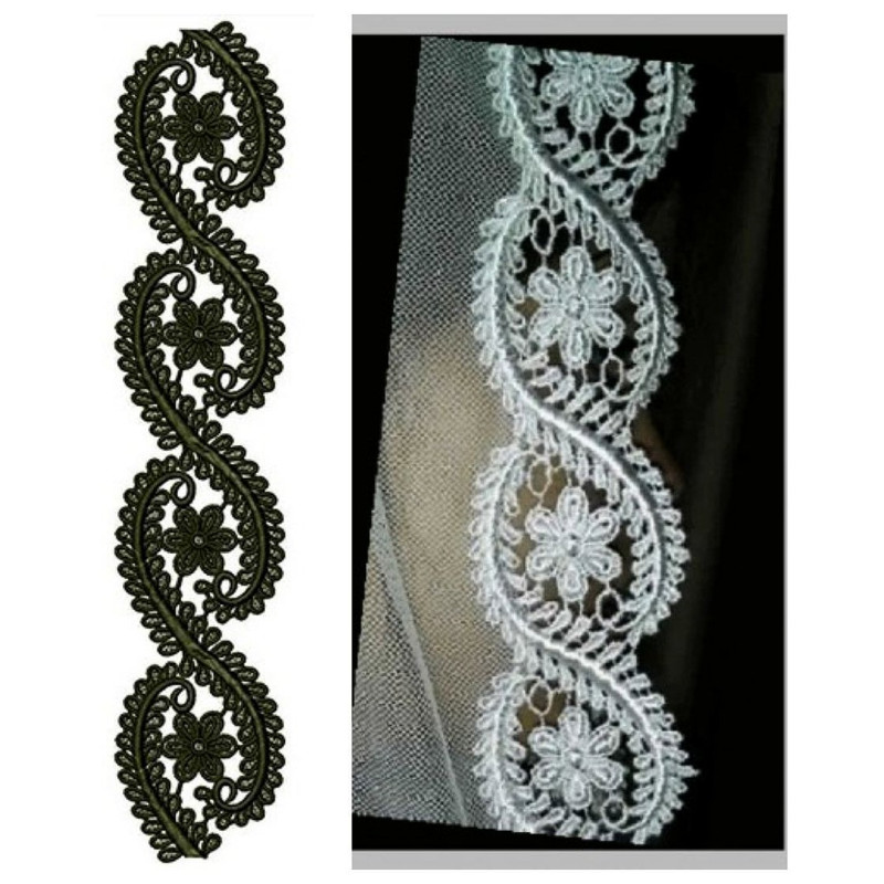 Exquisite Ivory Lace Embroidery Design DST 25617