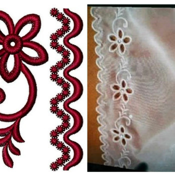 Ivory Galloon Lace Embroidery Design DST 25618